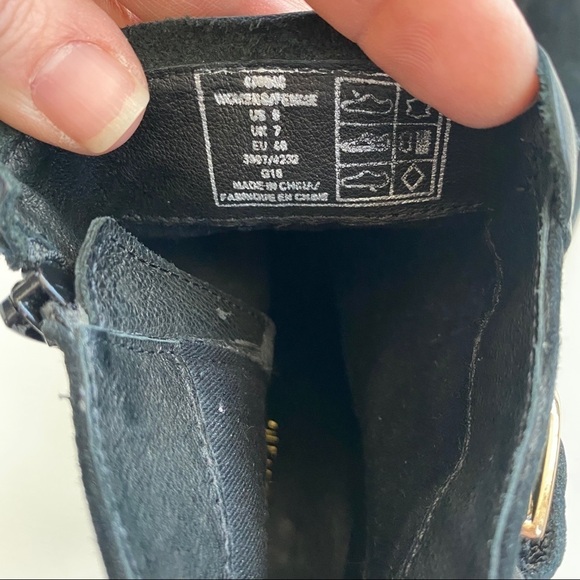 Lands End Buckle Ankle Boot Suede Bootie Black 9 - Picture 9 of 11